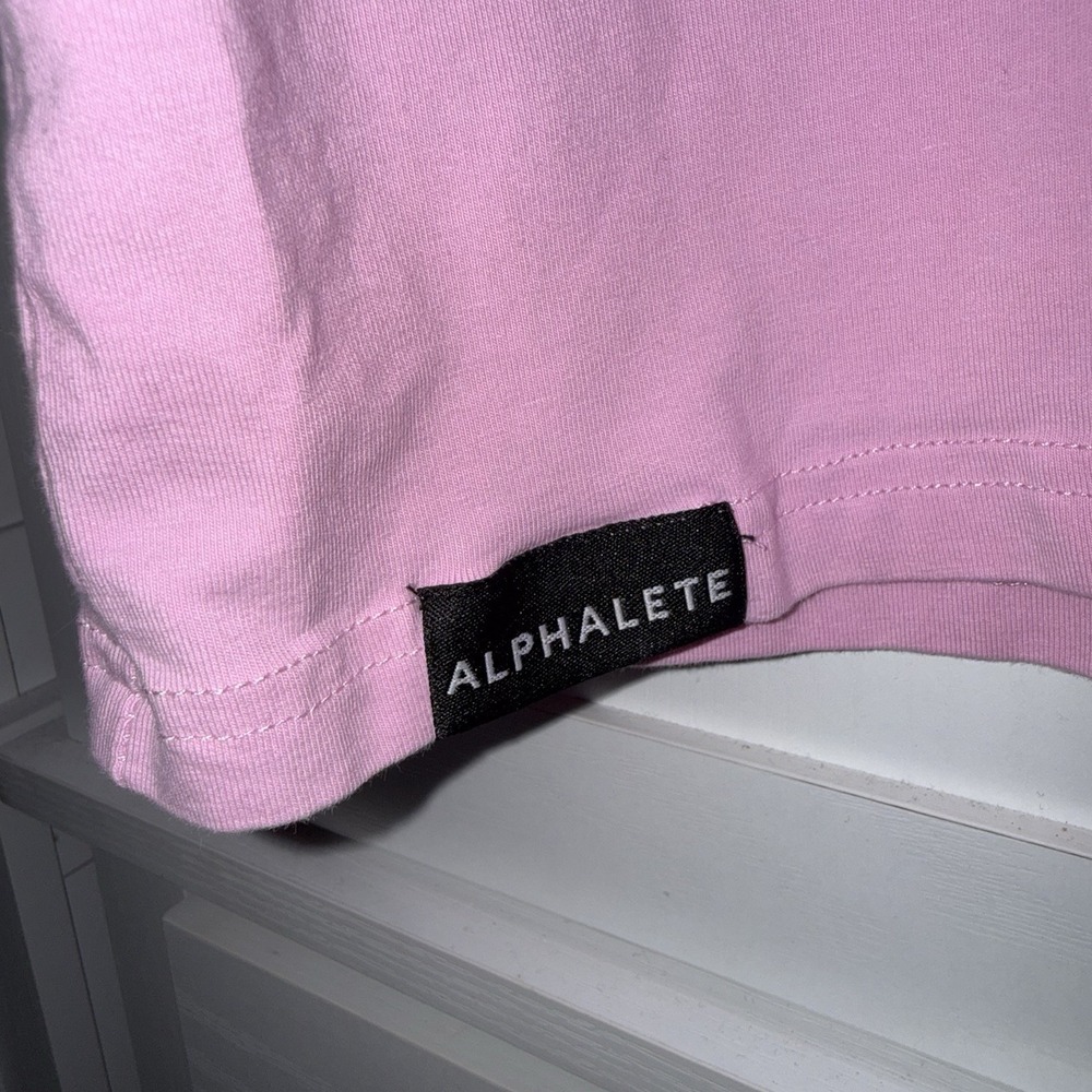 Alphalete Men's Performance Stringer Tank Pink Racerback Gym Muscle M Wolf Logo - Picture 6 of 6